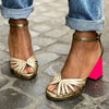 CONTRASTING HEEL SANDALS