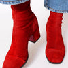 SQUARE TOE ANKLE BOOT WITH BOLD HEEL