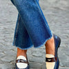 TWO-TONE LOAFERS WITH SHINY STRAP