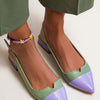 POINTED BALLET FLATS WITH TWO-TONE DETAIL