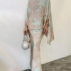 HIGH COLLAR FLORAL ELEGANT SLIM SET