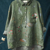 Averill | Woodland And Animals Repeat Pattern Printed Women's Casual Shirt