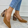 LEOPARD PRINT HEEL SLINGBACK PUMPS
