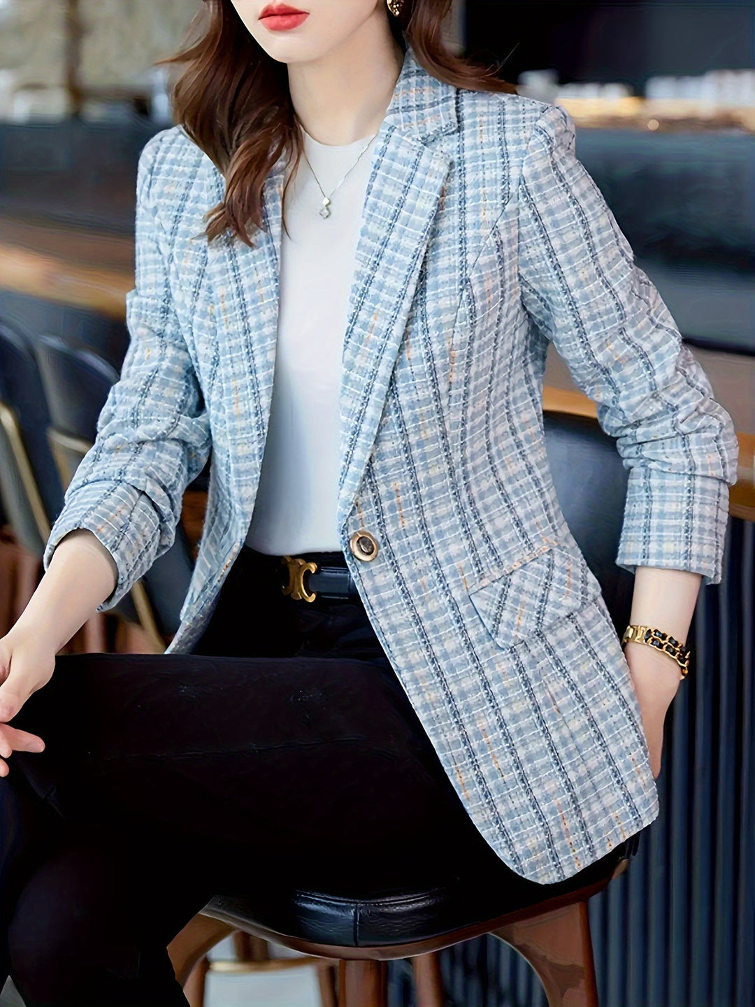 Madison™ - Elegant Plaid Blazer
