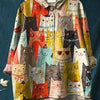 Milo | Artistic Cat Print Women's Casual Blouse
