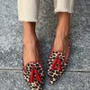 POINTED LOAFERS WITH FRINGE DETAILS