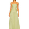 Sage | Women's Strapless Pleated Maxi Dress Formal Evening Gown