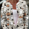 Funny Ghost Halloween  Art Print  Buttoned Cardigan Sweater