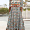Janine™ | Dress with Bohemian Print and Round Neckline