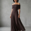June | Off Shoulder Draped Midi Dress