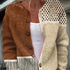 Minimalist  Abstract Polka Dots Print Buttoned Cardigan Sweater