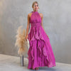 Celestia Ruffled Halter Maxi Dress