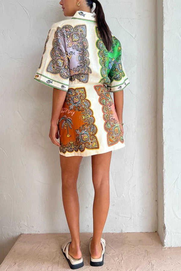 Coco - Mermaid Pocketed Shirt Mini Dress