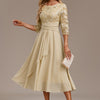 Elin™ | Champagne Dress with Delicate Embroidery