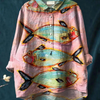 Blythe | Women's Vintage Fish Art Print Casual Shirt