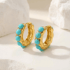 Turquoise Stone Hoop Earrings