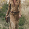 Valencia | Suede Dress with Fringes