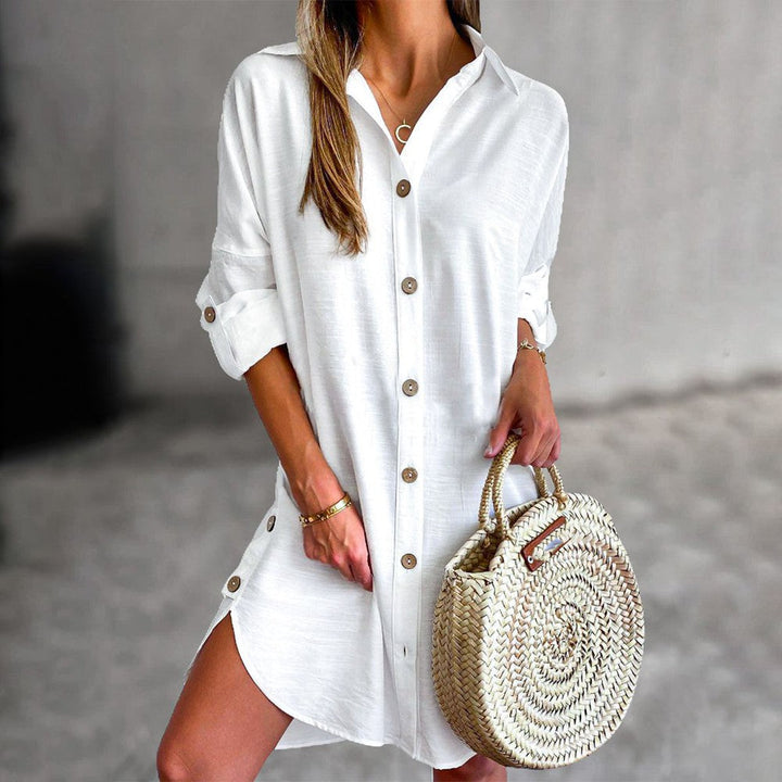 Cassy™ - Classic Button-Up Shirt Dress