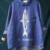 Faye | Sardine Fish Graphic Printed Women's Casual Shirt