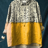 Alessia | Women's Yellow Color-blocked Dots Print Casual Shirt