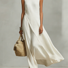 Women's Ivory Breathable Dress With Sleeveless Detail & Asymmetric Hem, Contemporary Casual-Feminine Style Dress