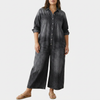 Diana | Vintage Washed Soft Cotton Denim Jumpsuit with Button Closure