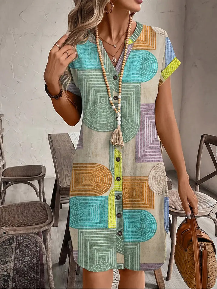 Lucille™ - Elegant Geometric Dress