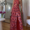 Isa Luna | Backless Maxi Dress with Floral Print