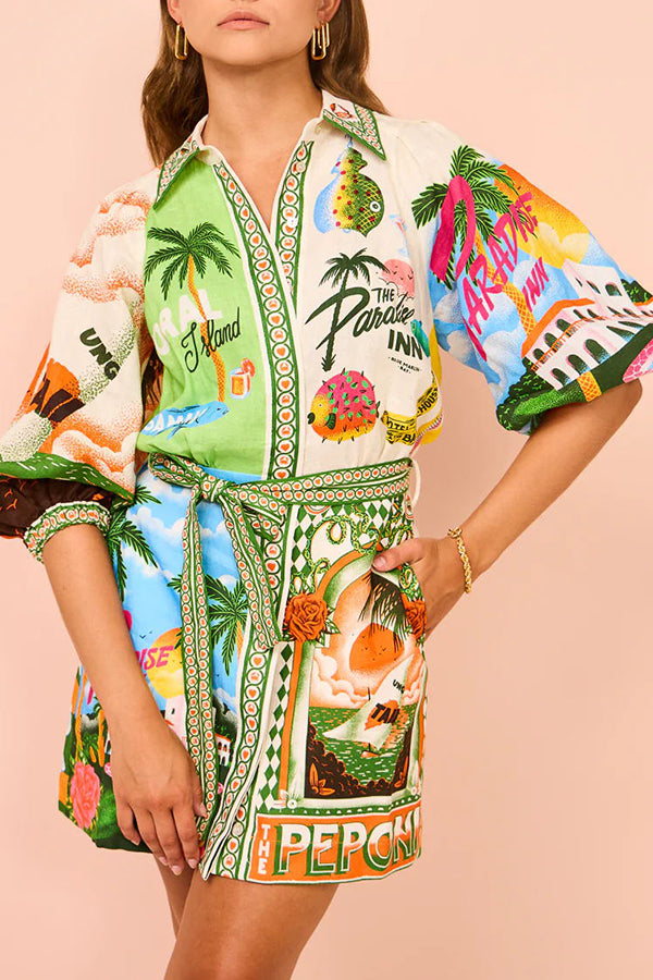 Kim - Belted Pocket Shirt Mini Dress