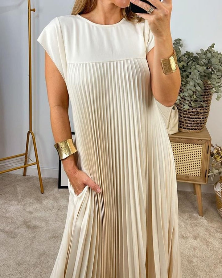 Sophia - Elegant Spliced Pleated Maxi Dress
