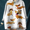 Allyson | Cute Dog Dachshund Art Print Casual Shirt