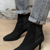 ELASTICATED ANKLE BOOT WITH THIN HEEL