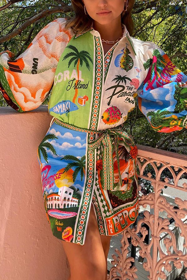 Kim - Belted Pocket Shirt Mini Dress