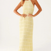Caroline | Textured Halter Neck Maxi Dress