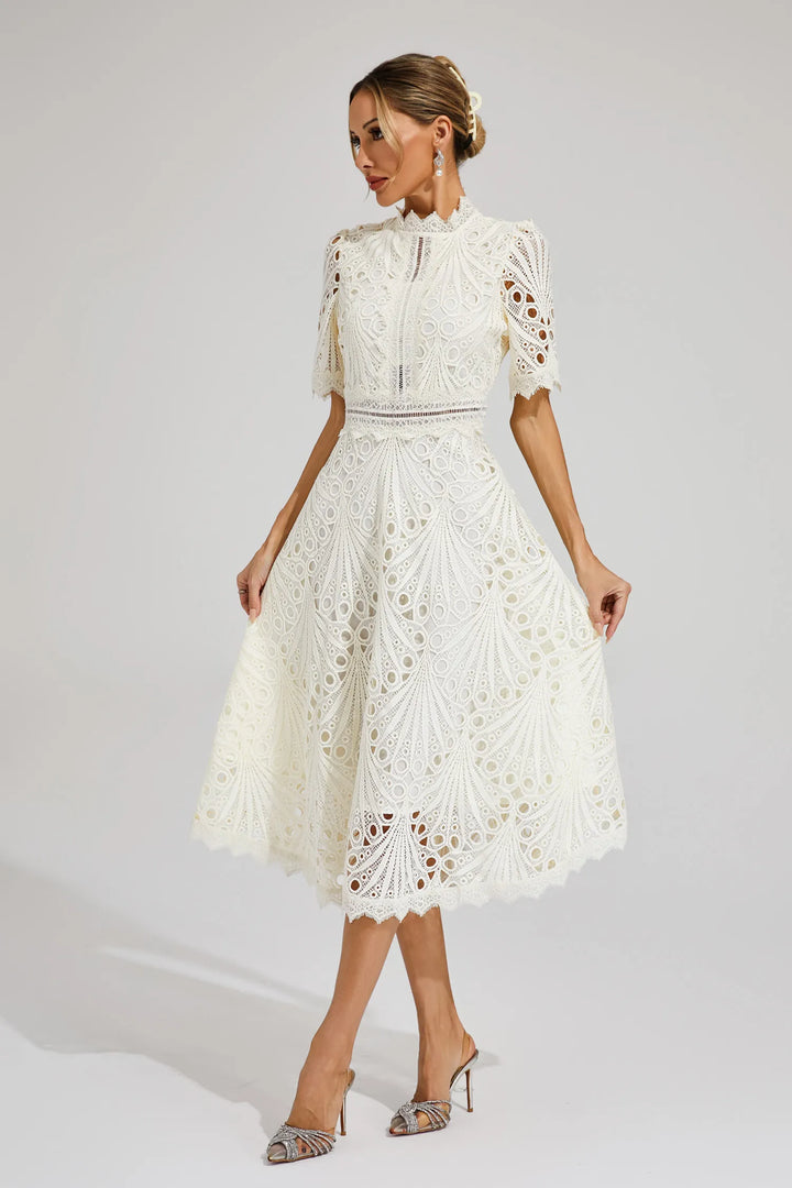 Leigh - Elegant Lace Midi Dress