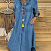 Eleora™ - Vintage Denim Long Dress