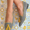 CHECK PATTERN LOAFER WITH TASSEL