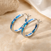 Chic Circle Earrings with Blue Fire Opal