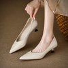Camille | Women's Pointed Toe Pumps Low Kitten Heel Slip On Shoes