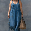 Harper | Elastic Waist Denim Jumpsuit
