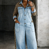 Amanda | One Piece Denim Shirt Jumpsuit