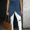 Jessica | V Neck Wrap Denim Tunic Top