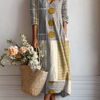 Women's Vintage Abstract Geometry Art Print with Pocket Tunic Dress