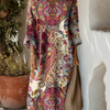 Women's Vintage Floral Pattern Art Print Cotton Dress