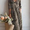 Women's Vintage Abstract Geometry Art Print with Pocket Dress