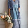 Women's Vintage Abstract Geometry Art Print with Pocket Dress