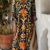 Women's Vintage Flower Art Print Dress