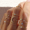 Pack of 10 Bohemian Rings in Silver and Gold Plating