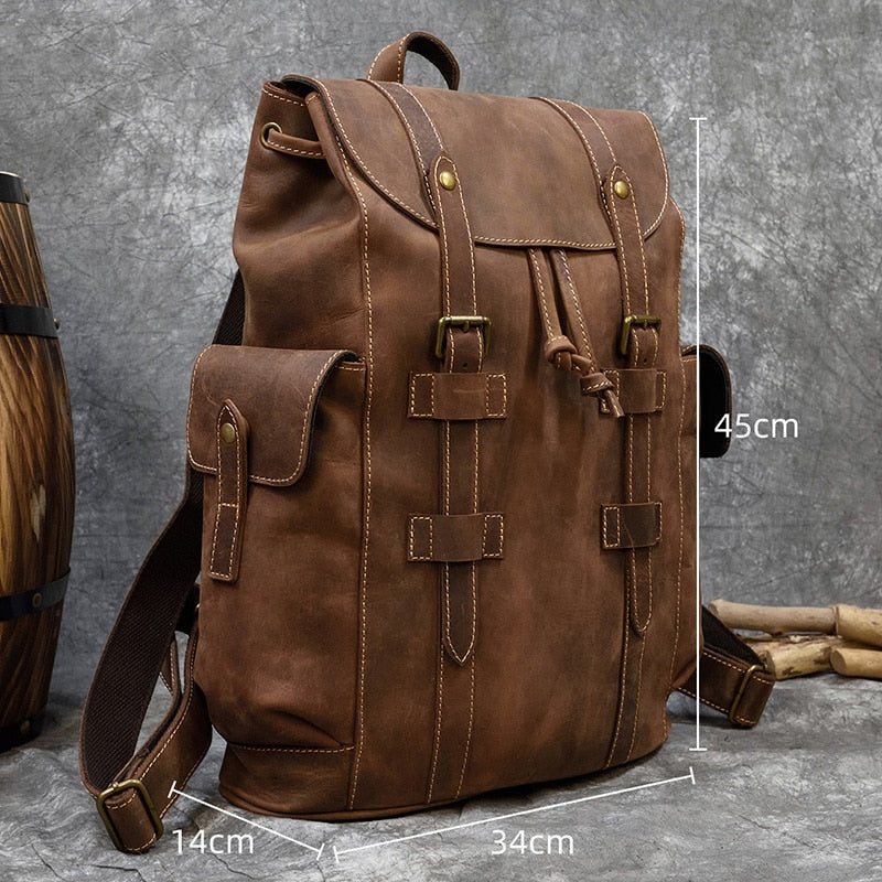 Backpack Large Capacity Leather Bag