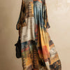 Loose and stylish urban-style printed maxi dress